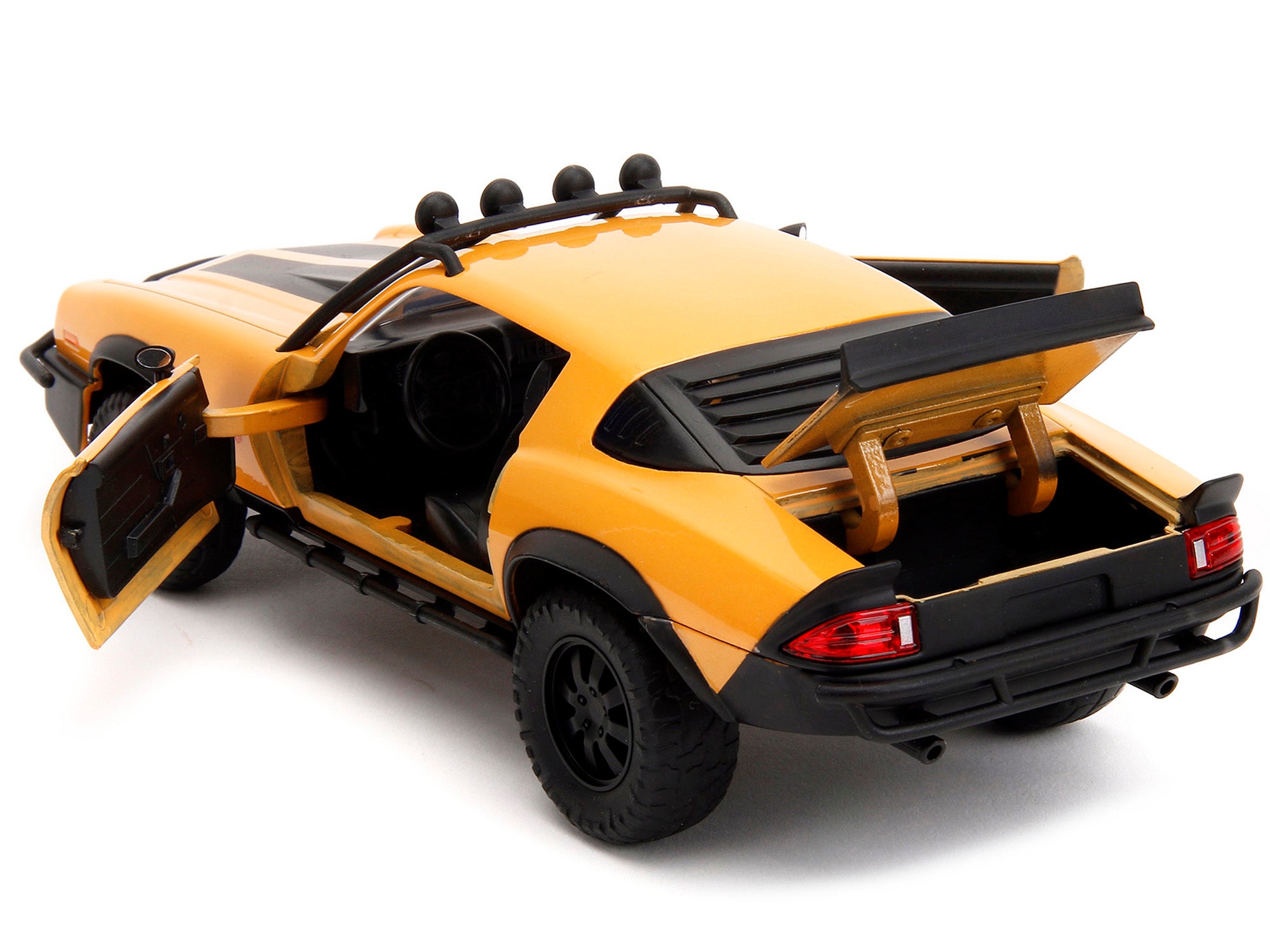 1977 Chevrolet Camaro Off-Road Version "Bumblebee" Yellow Metallic with Black Stripes and Transformers Logo Diecast Statue "Transformers: Rise of the Beasts" (2023) Movie "Hollywood Rides" Series 1/24 Diecast Model Car by Jada Jada