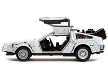 Load image into Gallery viewer, DMC DeLorean Time Machine Brushed Metal (Frost Version) &quot;Back to the Future&quot; (1985) Movie &quot;Hollywood Rides&quot; Series 1/32 Diecast Model Car by Jada Jada
