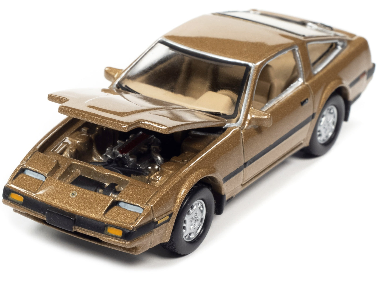 1984 Nissan 300ZX Aspen Gold Metallic with Black Stripes "Classic Gold Collection" Series Limited Edition to 12480 pieces Worldwide 1/64 Diecast Model Car by Johnny Lightning Johnny Lightning