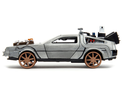 DeLorean DMC (Time Machine) Brushed Metal Train Wheel Version 