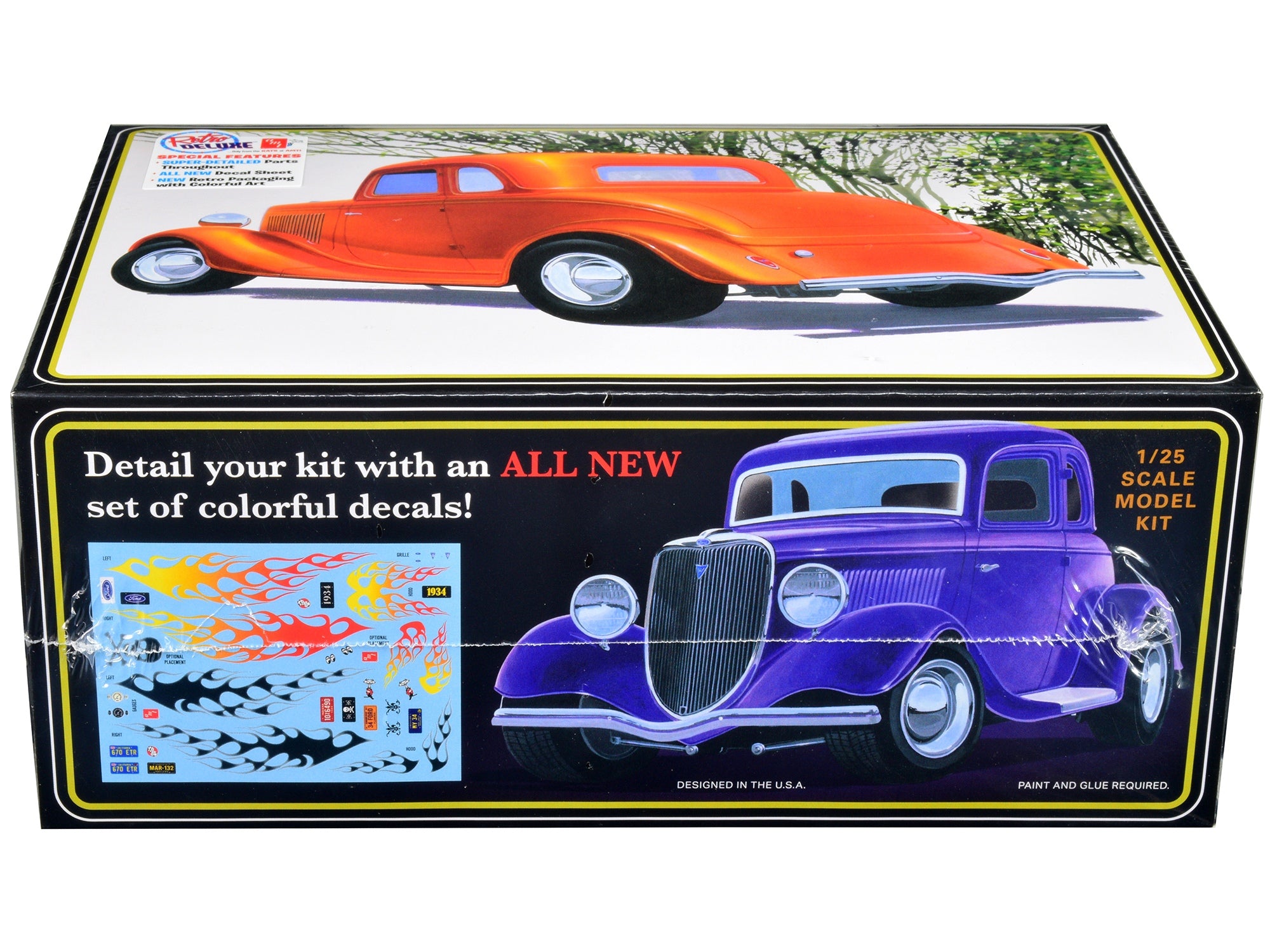 Skill 2 Model Kit 1934 Ford Street Rod 5-Window Coupe 1/25 Scale Model by AMT AMT