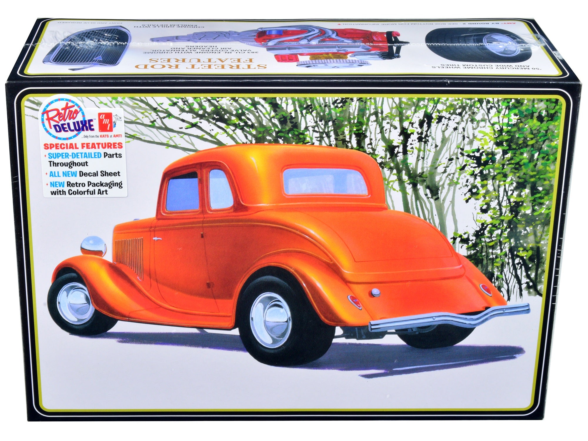 Skill 2 Model Kit 1934 Ford Street Rod 5-Window Coupe 1/25 Scale Model by AMT AMT