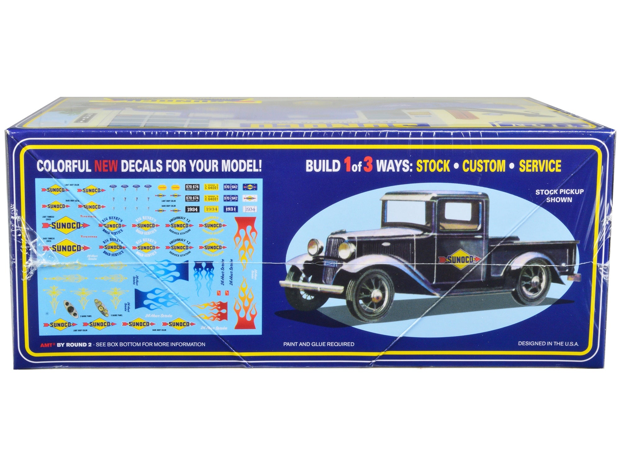 Skill 2 Model Kit 1934 Ford Pickup Truck "Sunoco" 3 in 1 Kit 1/25 Scale Model by AMT AMT