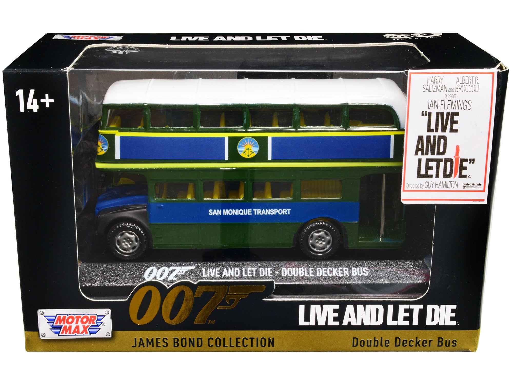 Double Decker Bus "San Monique Transport" James Bond 007 "Live and Let Die" (1973) Movie "James Bond Collection" Series Diecast Model Car by Motormax Motormax