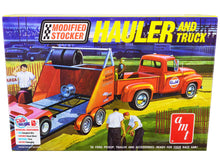 Load image into Gallery viewer, Skill 2 Model 1953 Ford Pickup Truck with &quot;Modified Stocker&quot; Hauler &quot;Gulf Oil&quot; 1/25 Scale Model by AMT AMT
