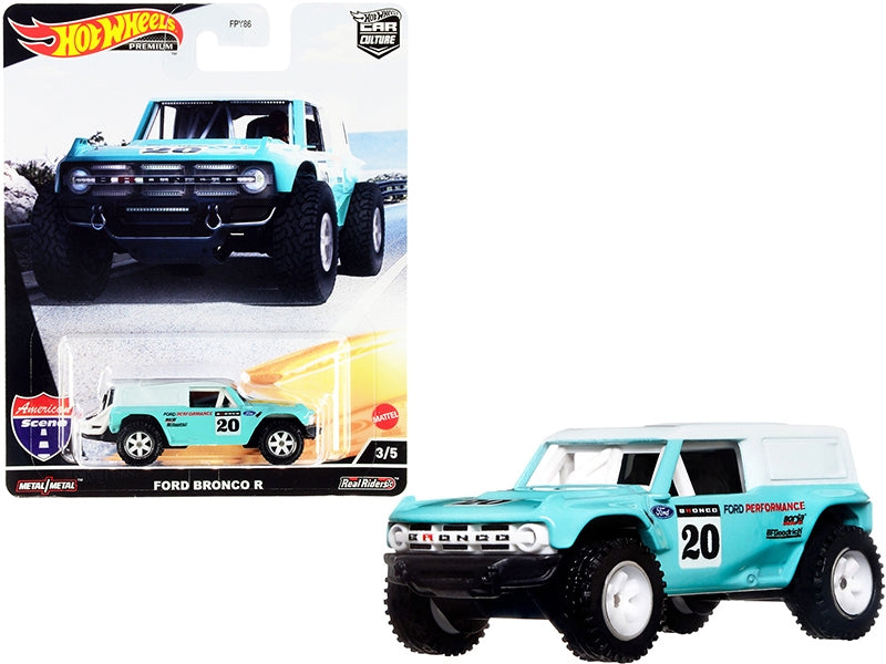 Ford Bronco R #20 Turquoise with White Top "American Scene" "Car Culture" Series Diecast Model Car by Hot Wheels Hotwheels