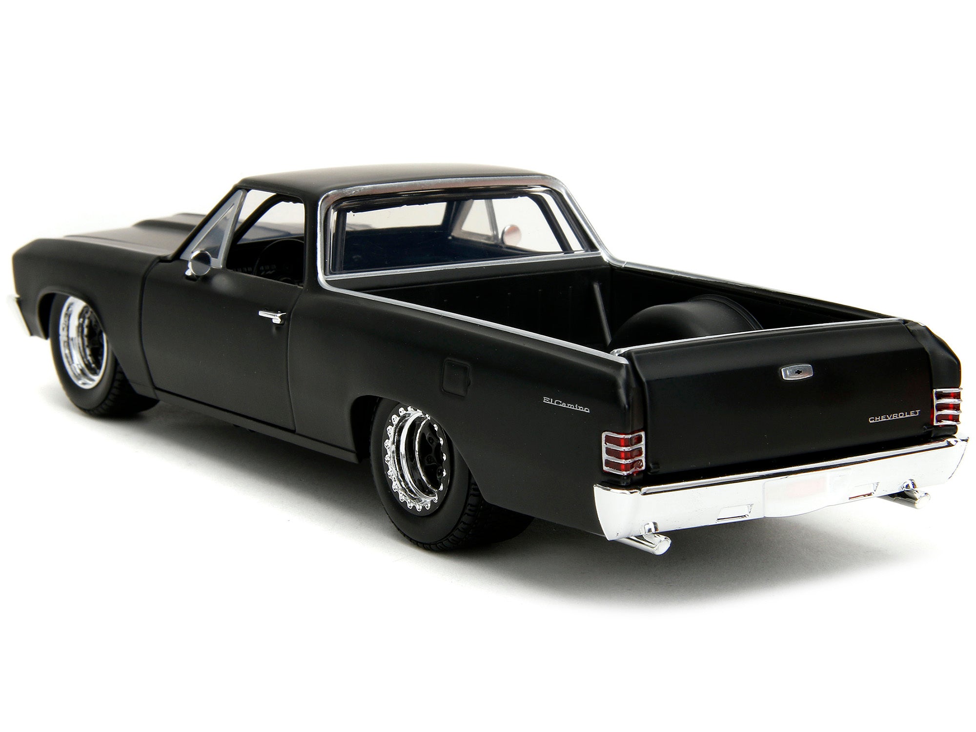 1967 Chevrolet El Camino Matt Black "Fast & Furious" Series 1/24 Diecast Model Car by Jada Jada