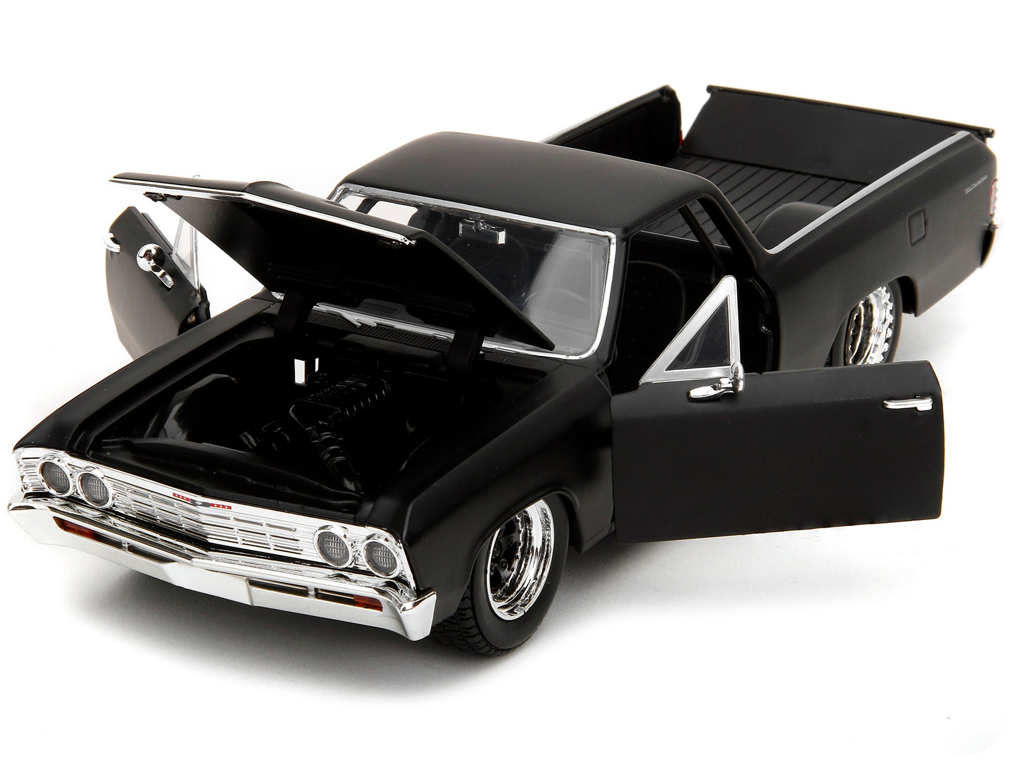 1967 Chevrolet El Camino Matt Black "Fast & Furious" Series 1/24 Diecast Model Car by Jada Jada