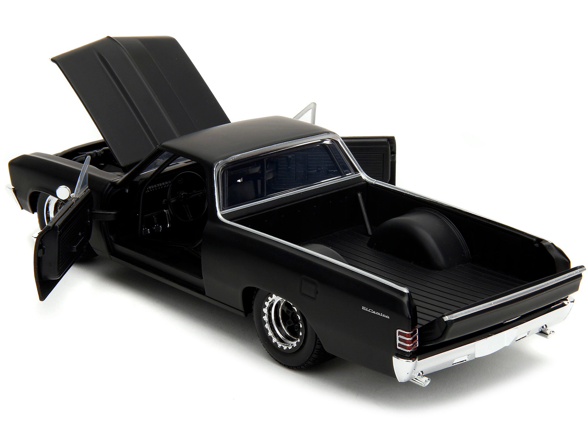 1967 Chevrolet El Camino Matt Black "Fast & Furious" Series 1/24 Diecast Model Car by Jada Jada