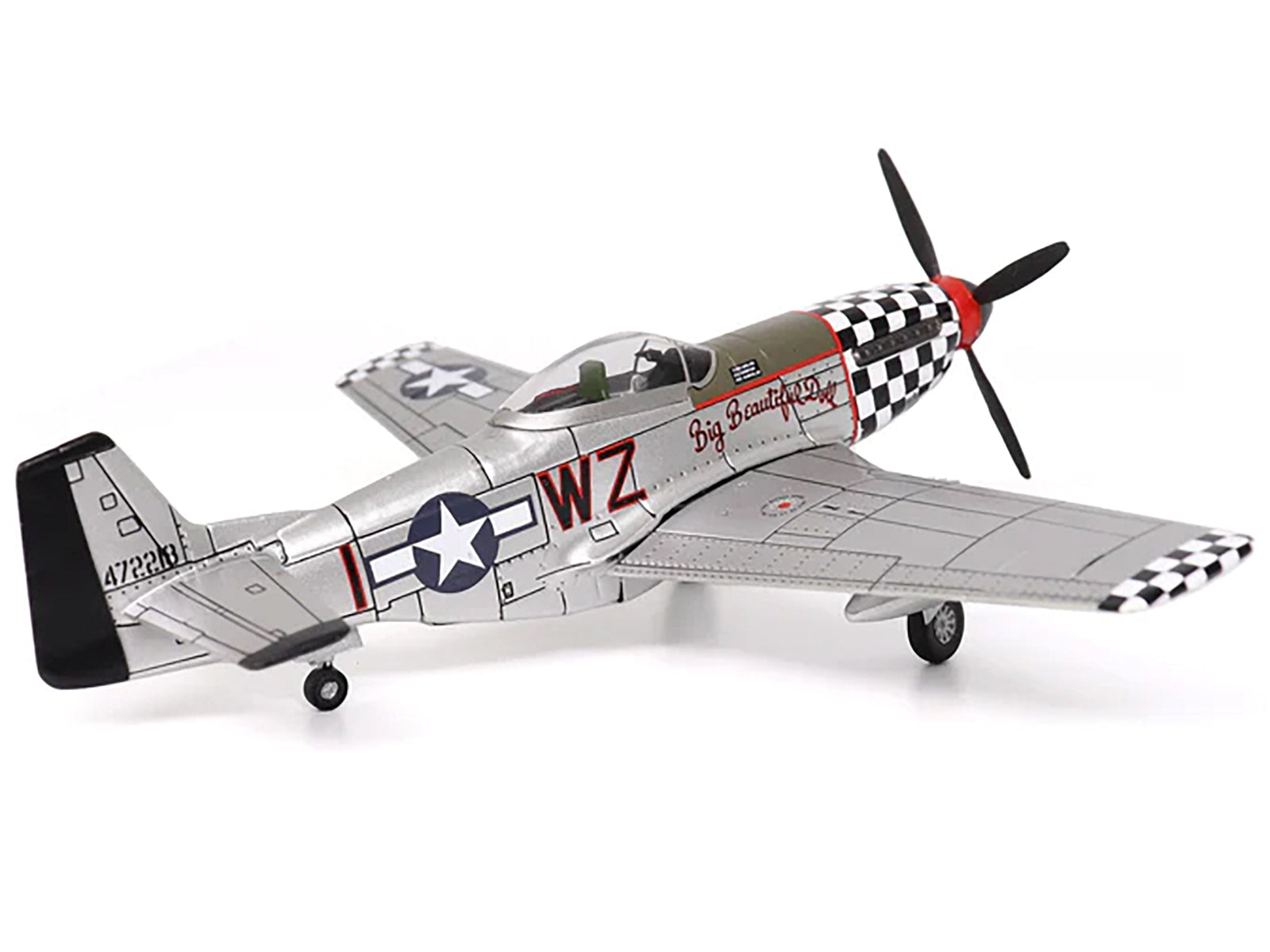 North American P-51D Mustang Fighter Aircraft "John Landers 'Big Beautiful Doll' 84th Fighter Squadron 78th Fighter Group RAF Duxford England" (1944) United States Army Air Force 1/72 Diecast Model by Militaria Die Cast Militaria Die Cast