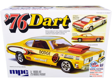 Skill 2 Model Kit 1976 Dodge Dart Sport with Two Figurines 3 in 1 Kit 1/25 Scale Model by MPC MPC