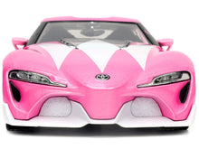 Load image into Gallery viewer, Toyota FT-1 Concept Pink Metallic and Pink Ranger Diecast Figurine &quot;Power Rangers&quot; &quot;Hollywood Rides&quot; Series 1/24 Diecast Model Car by Jada Jada
