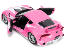 Load image into Gallery viewer, Toyota FT-1 Concept Pink Metallic and Pink Ranger Diecast Figurine &quot;Power Rangers&quot; &quot;Hollywood Rides&quot; Series 1/24 Diecast Model Car by Jada Jada
