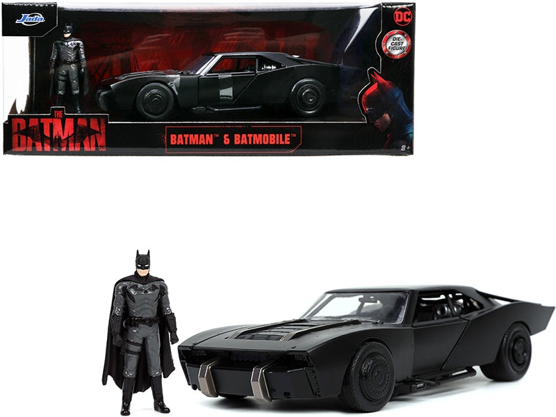 Batmobile Matt Black with Batman Diecast Figure "The Batman" (2022) Movie "DC Comics" 1/24 Diecast Model Car by Jada Jada