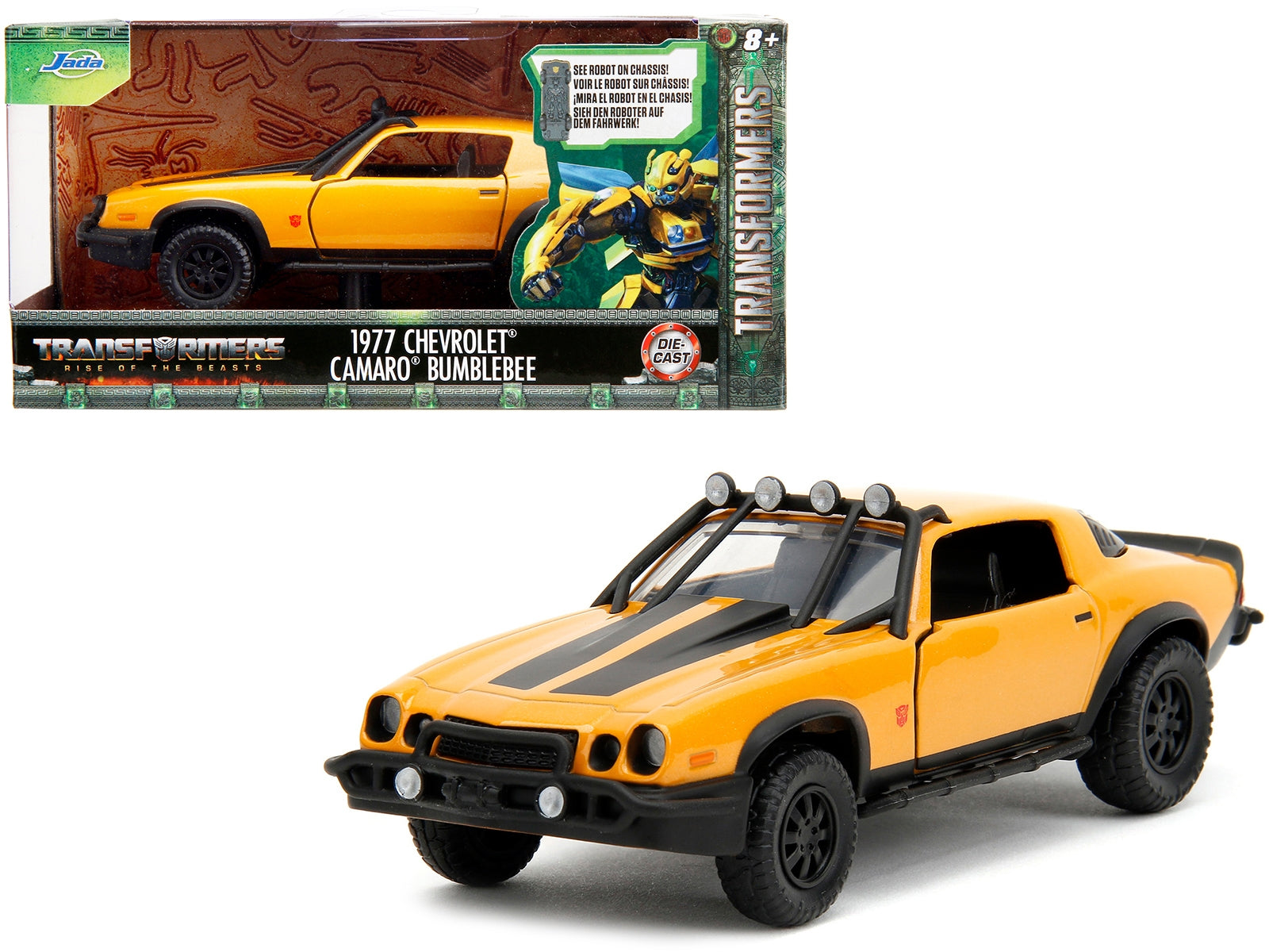 1977 Chevrolet Camaro Off-Road Version Yellow Metallic with Black Stripes "Transformers: Rise of the Beasts" (2023) Movie "Hollywood Rides" Series 1/32 Diecast Model Car by Jada Jada