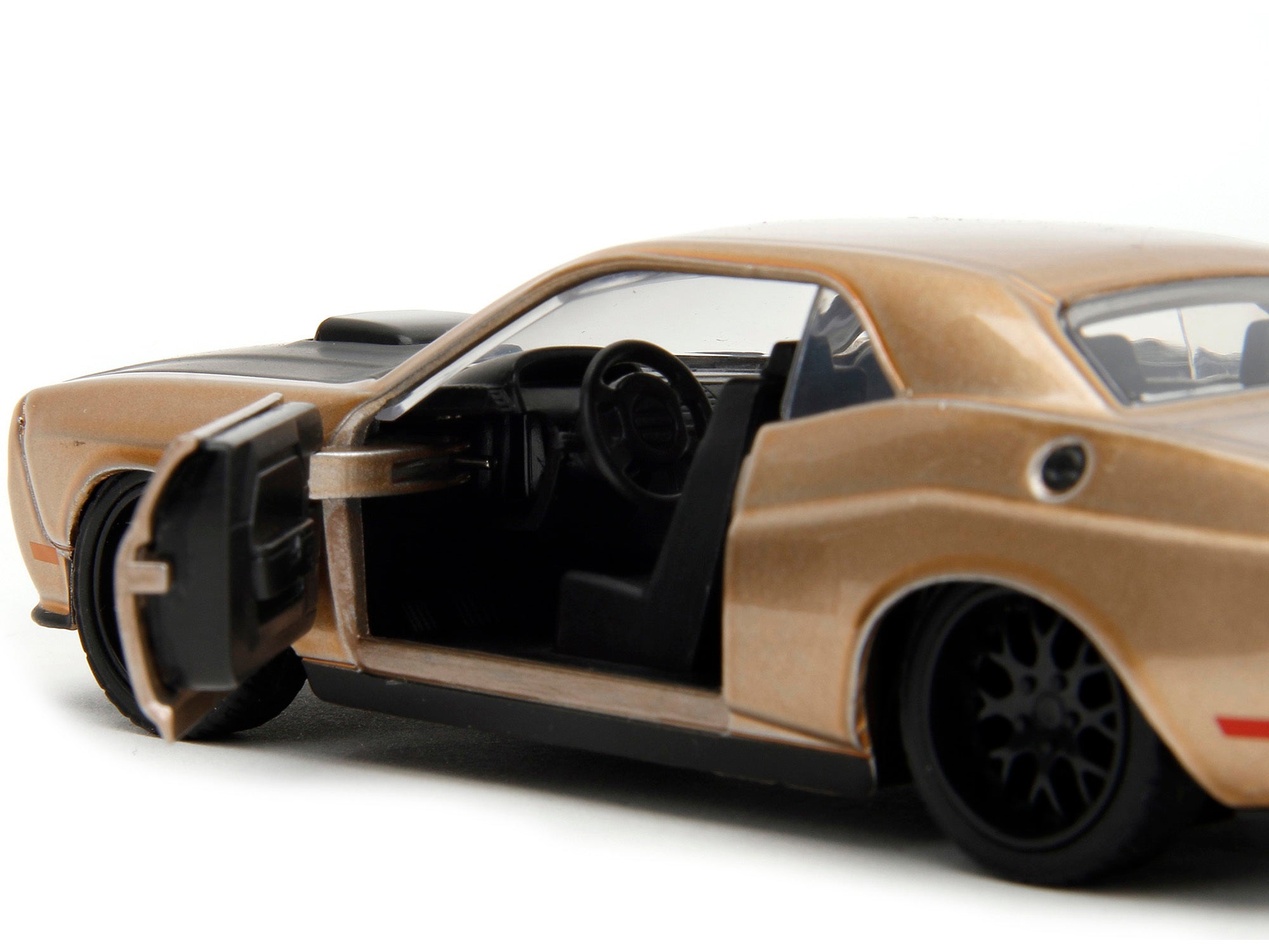 2012 Dodge Challenger SRT8 Gold Metallic with Black Hood "Pink Slips" Series 1/32 Diecast Model Car by Jada Jada