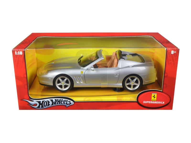 Ferrari Super America Diecast Model Silver 1/18 Diecast Model Car by Hot Wheels Hotwheels