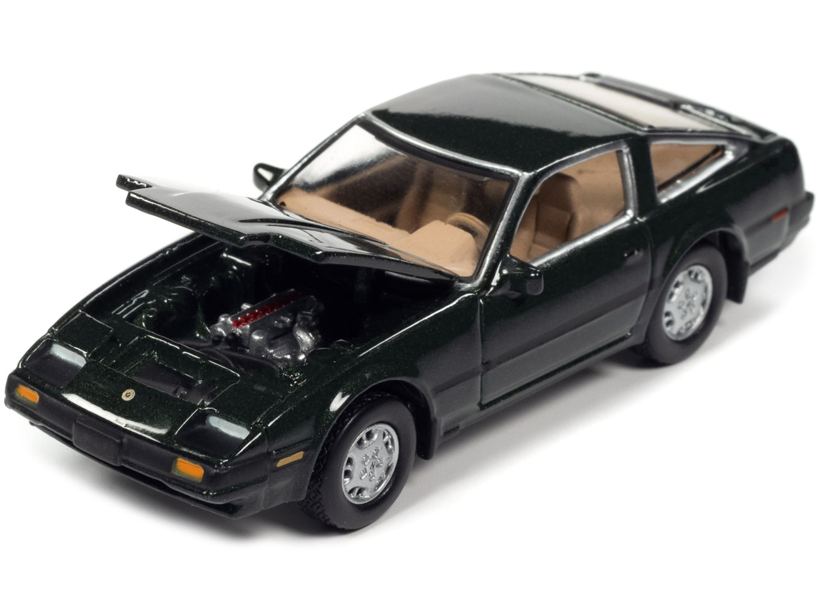 1984 Nissan 300ZX Dark Green with Black Stripes "Classic Gold Collection" Series Limited Edition to 12480 pieces Worldwide 1/64 Diecast Model Car by Johnny Lightning Johnny Lightning