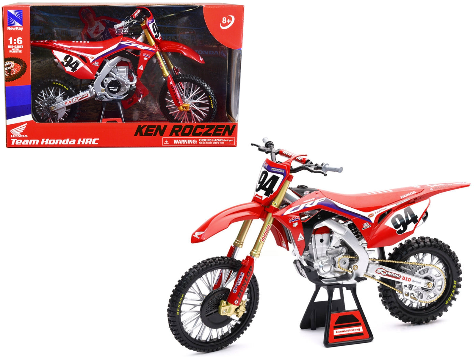 Honda CRF 450R Dirt Bike Motorcycle #94 Ken Roczen Red "Team Honda HRC" 1/6 Diecast Model by New Ray New Ray