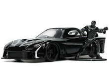 Load image into Gallery viewer, 1995 Mazda RX-7 RHD (Right Hand Drive) Black and Black Panther Diecast Figure &quot;The Avengers&quot; &quot;Hollywood Rides&quot; Series 1/32 Diecast Model Car by Jada Jada
