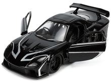 Load image into Gallery viewer, 1995 Mazda RX-7 RHD (Right Hand Drive) Black and Black Panther Diecast Figure &quot;The Avengers&quot; &quot;Hollywood Rides&quot; Series 1/32 Diecast Model Car by Jada Jada
