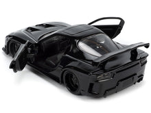 Load image into Gallery viewer, 1995 Mazda RX-7 RHD (Right Hand Drive) Black and Black Panther Diecast Figure &quot;The Avengers&quot; &quot;Hollywood Rides&quot; Series 1/32 Diecast Model Car by Jada Jada
