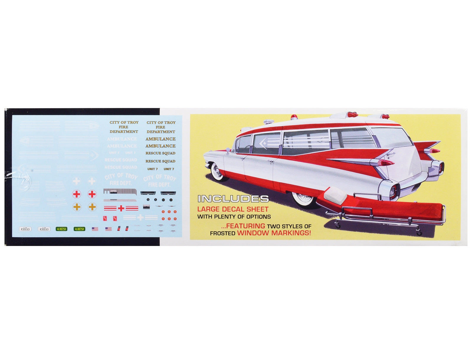 Skill 2 Model Kit 1959 Cadillac Ambulance with Gurney Accessory 1/25 Scale Model by AMT AMT