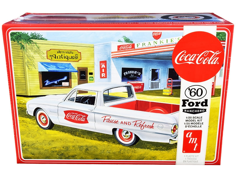 Skill 3 Model Kit 1960 Ford Ranchero with Vintage Ice Chest and Two Bottle Crates "Coca-Cola" 1/25 Scale Model by AMT AMT