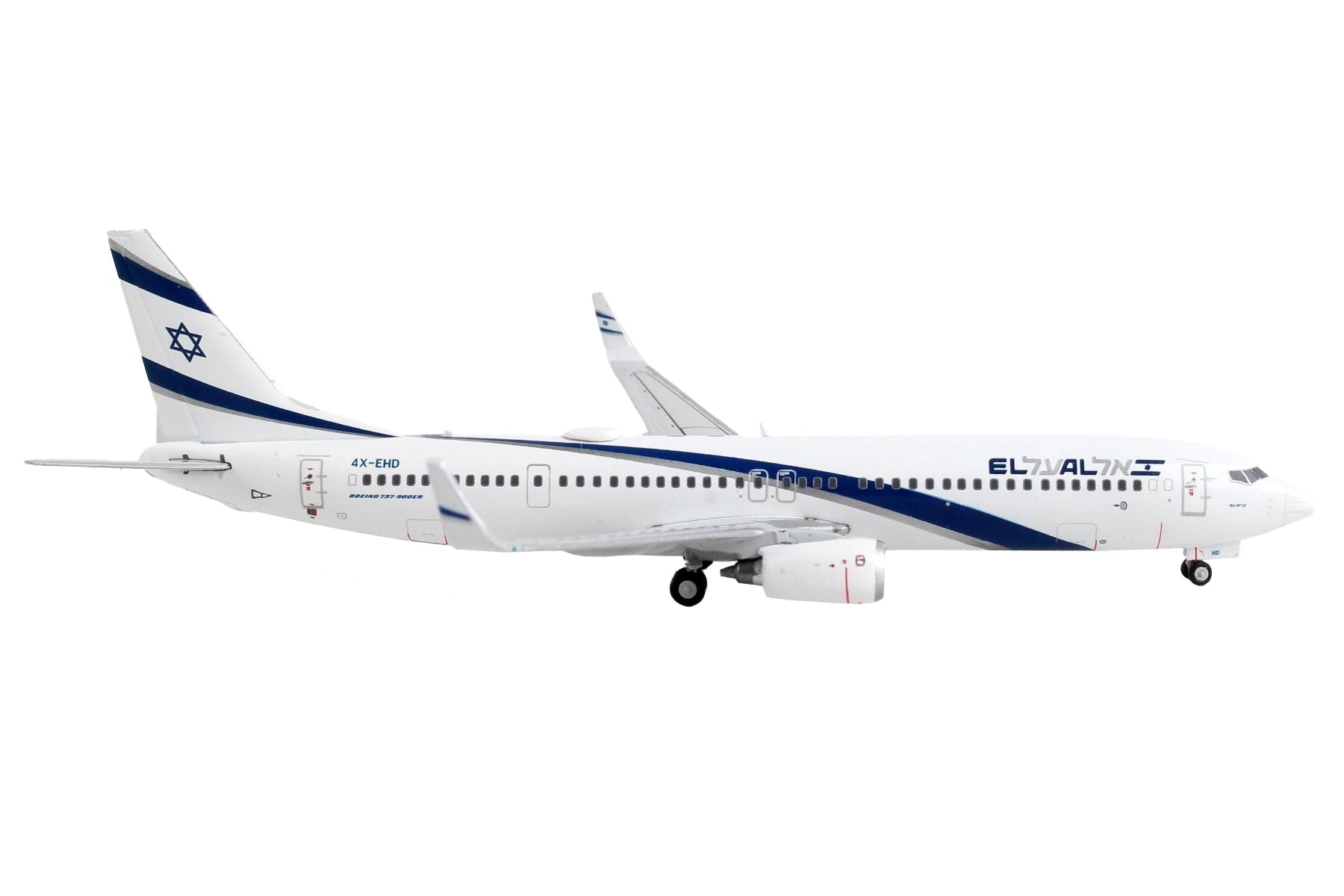 Boeing 737-900ER Commercial Aircraft "El Al Israel Airlines" White with Blue Stripes 1/400 Diecast Model Airplane by GeminiJets GeminiJets