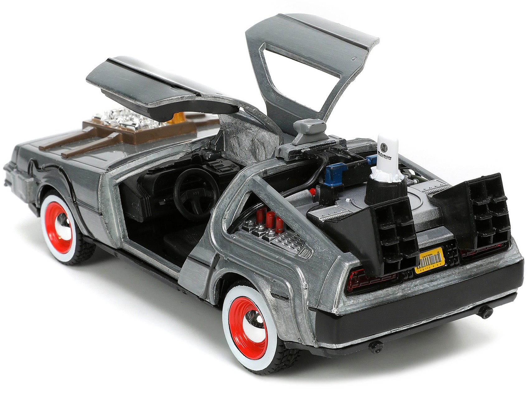 DeLorean DMC (Time Machine) Brushed Metal "Back to the Future Part III" (1990) Movie "Hollywood Rides" Series 1/32 Diecast Model Car by Jada Jada