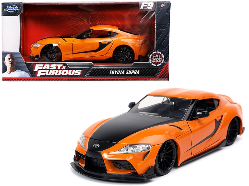 Toyota Supra Orange with Black Stripes "Fast & Furious 9 F9" (2021) Movie 1/24 Diecast Model Car by Jada Jada