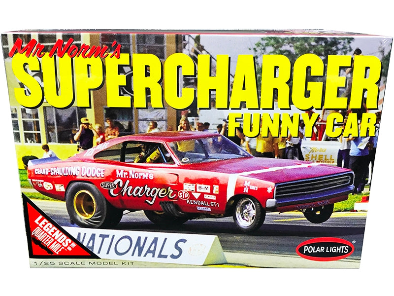 Skill 2 Model Kit 1969 Dodge Charger Funny Car "Mr. Norm's Supercharger" "Legends of the Quarter Mile" 1/25 Scale Model by Polar Lights Polar Lights