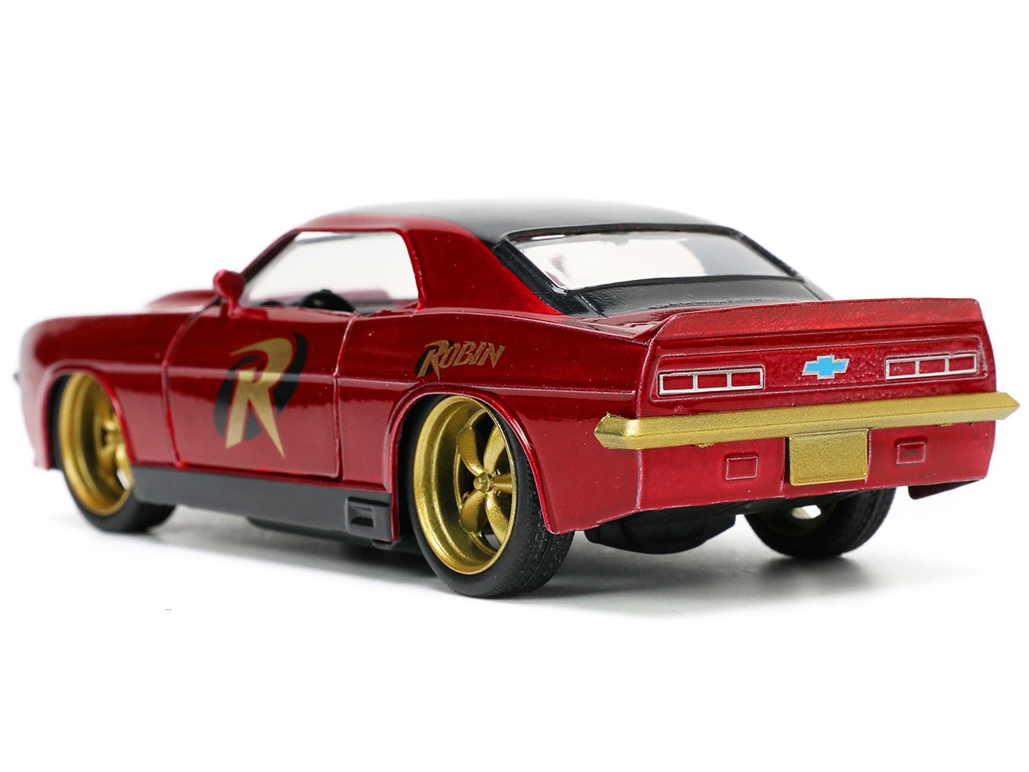 1969 Chevrolet Camaro Dark Red Metallic with Black Top and Robin Diecast Figure "Batman" "Hollywood Rides" Series 1/32 Diecast Model Car by Jada Jada