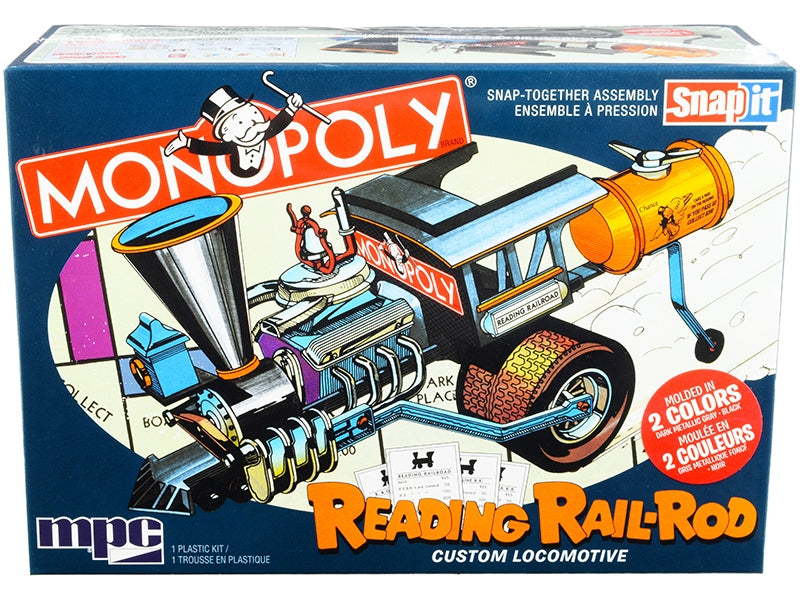 Skill 1 Snap Model Kit Reading Rail Rod Custom Locomotive "Monopoly" 1/25 Scale Model by MPC MPC