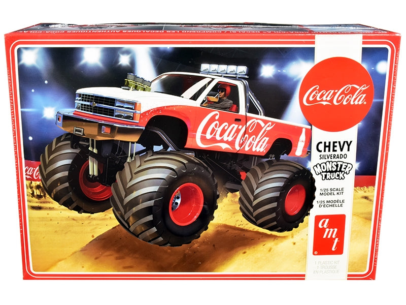 Skill 2 Model Kit Chevrolet Silverado Monster Truck "Coca-Cola" 1/25 Scale Model by AMT AMT