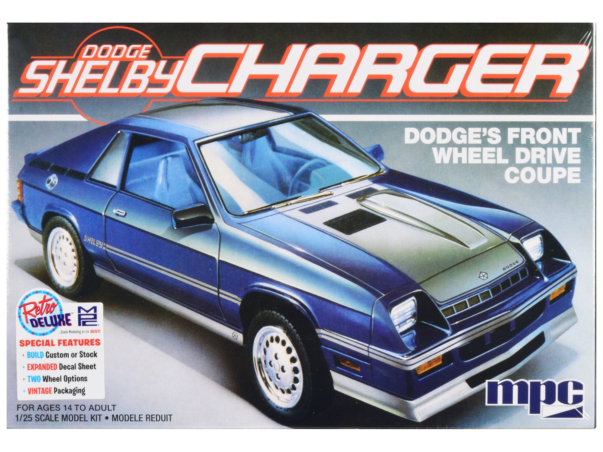 Skill 2 Model Kit 1986 Dodge Shelby Charger 1/25 Scale Model by MPC MPC