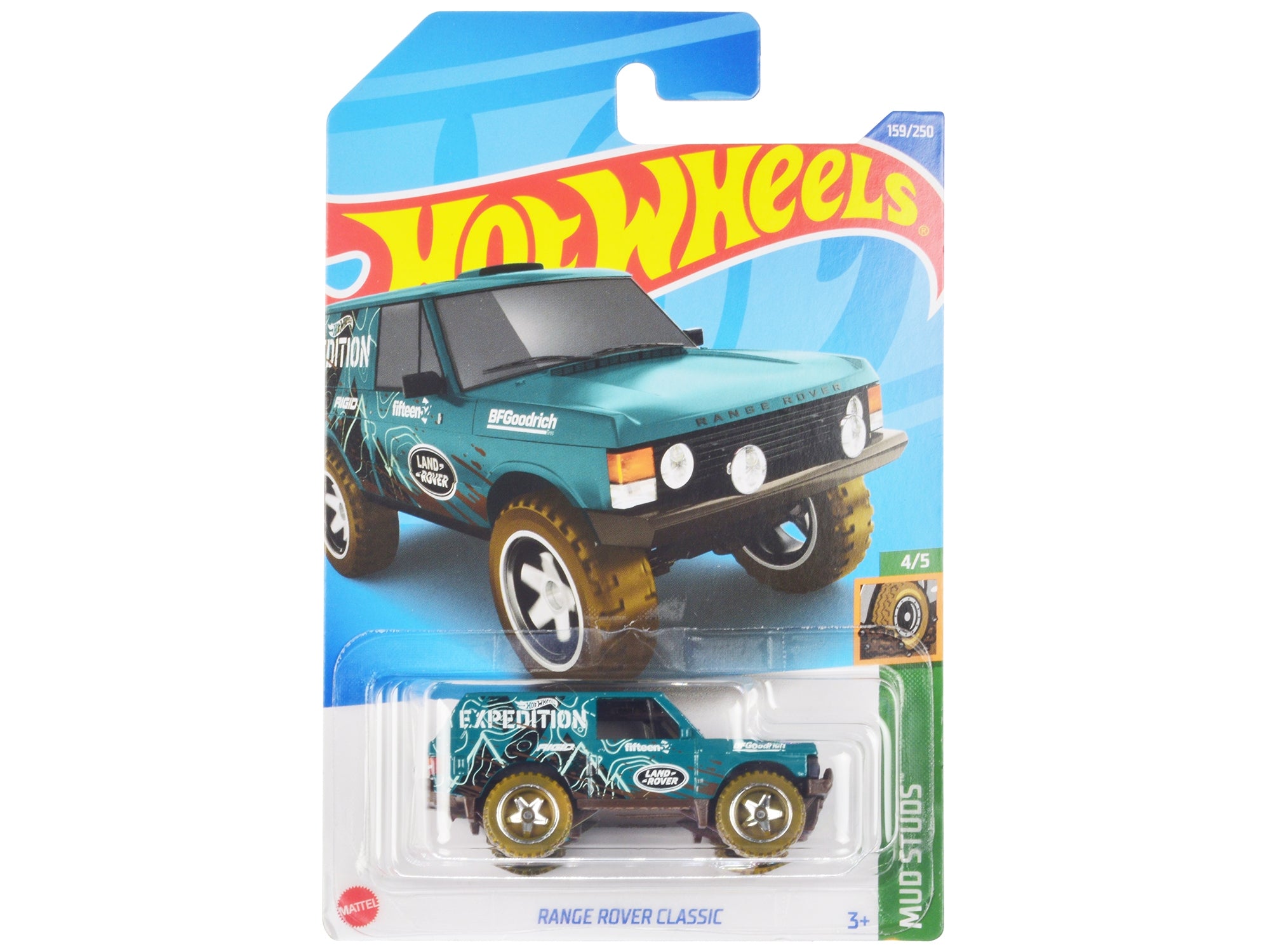 Land Rover Range Rover Classic Teal with White Graphics "Hot Wheels Expedition" "Mud Studs" Series Diecast Model Car by Hot Wheels Hotwheels