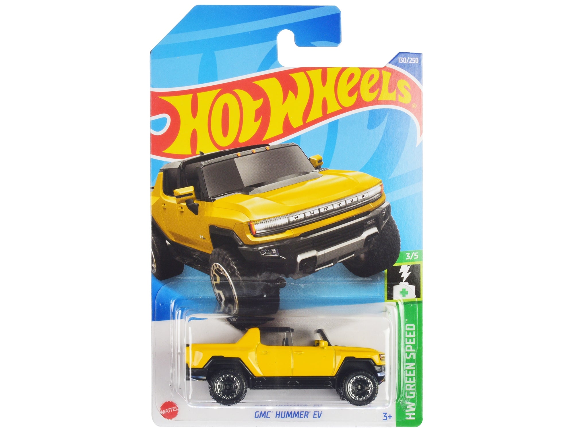 GMC Hummer EV Pickup Truck Yellow with Open Top "HW Green Speed" Series Diecast Model Car by Hot Wheels Hotwheels