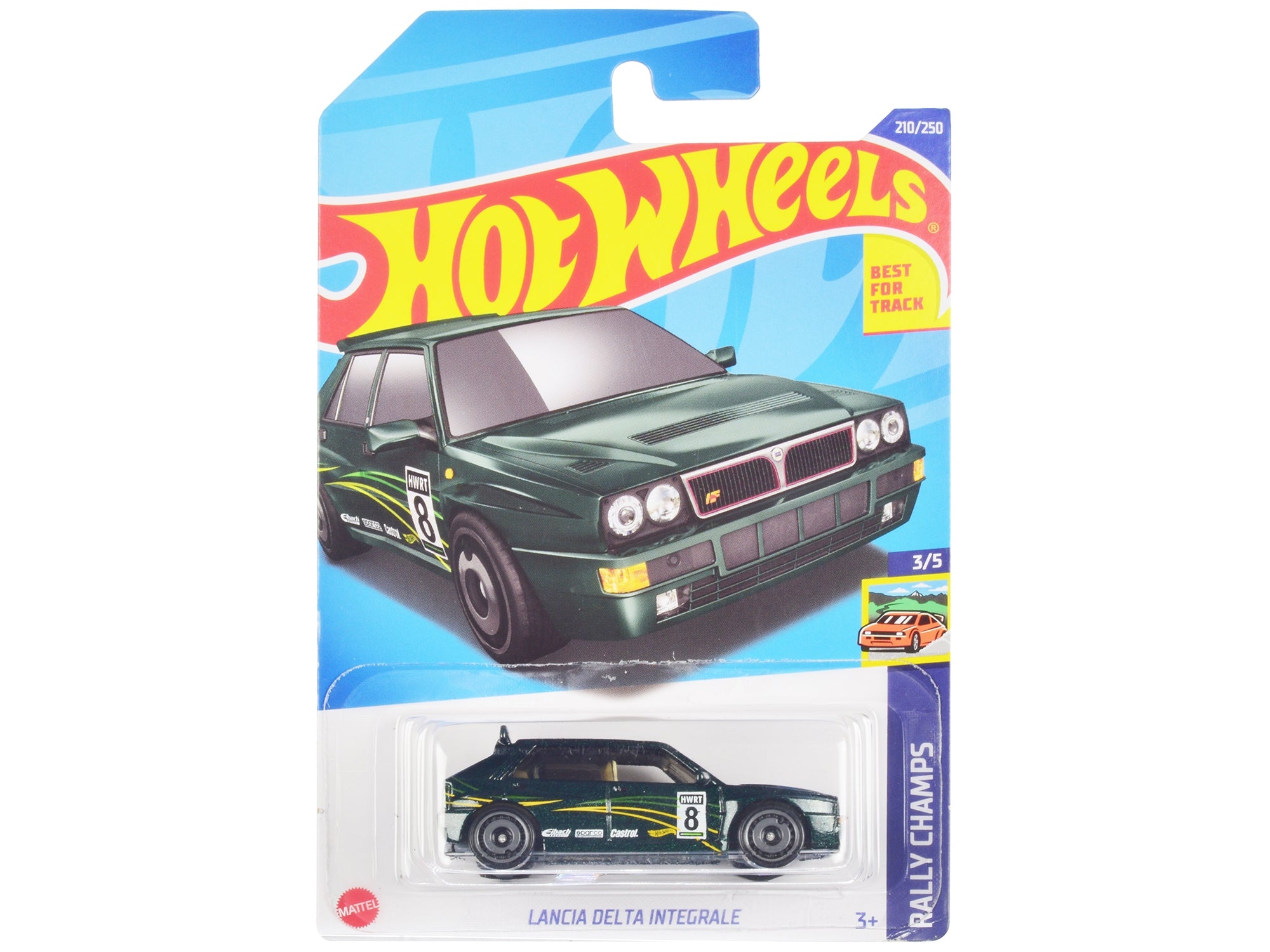 Lancia Delta Integrale #8 Green Metallic with Graphics "Rally Champs" Series Diecast Model Car by Hot Wheels Hotwheels