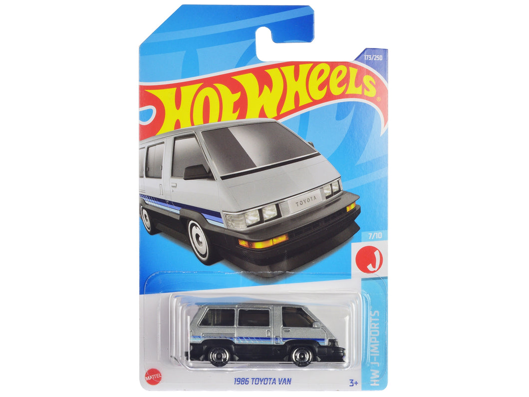 1986 Toyota Van Silver Metallic and Black with Stripes 