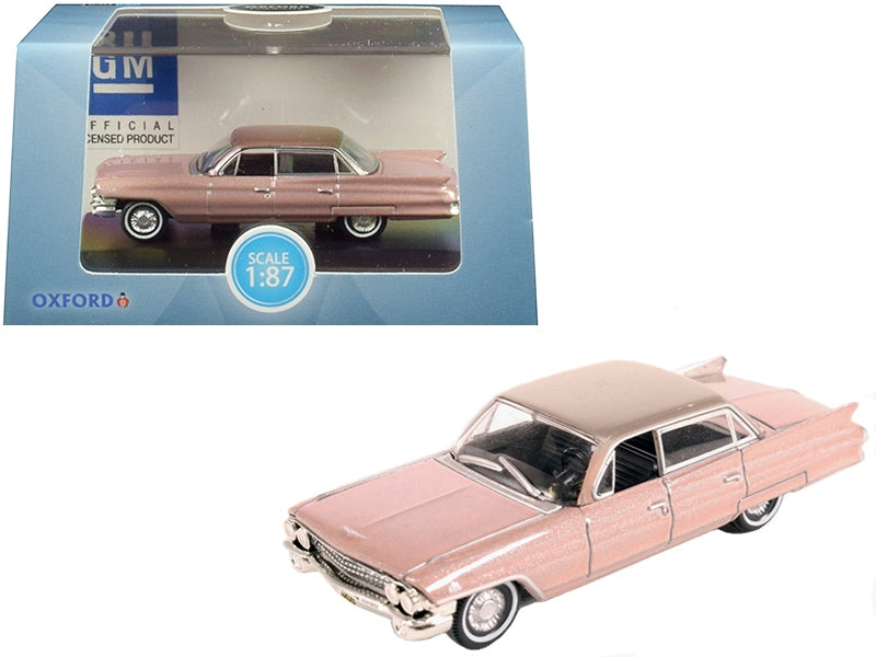 1961 Cadillac Sedan DeVille Metallic Pink 1/87 (HO) Scale Diecast Model Car by Oxford Diecast Oxford Diecast