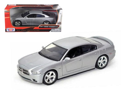 2011 Dodge Charger R/T Hemi Silver 1/24 Diecast Model Car by Motormax Motormax