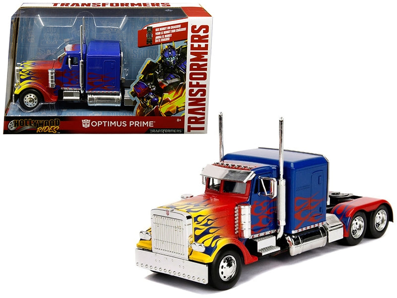 Optimus Prime Truck with Robot on Chassis from "Transformers" Movie "Hollywood Rides" Series  Diecast Model by Jada Jada