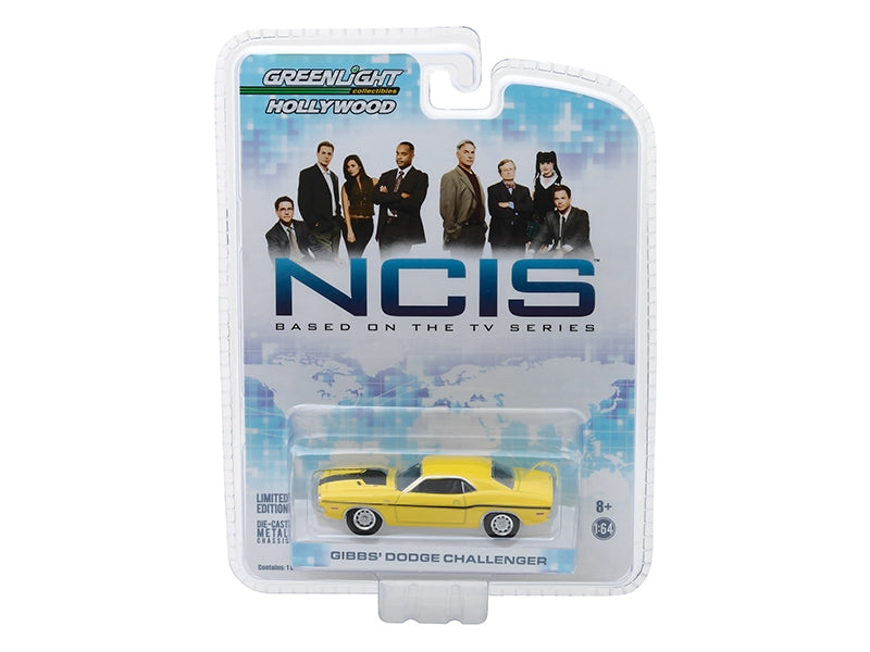 1970 Dodge Challenger R/T (Gibbs') Yellow with Black Stripes "NCIS" (2003) TV Series "Hollywood" Series 1/64 Diecast Model Car by Greenlight Greenlight