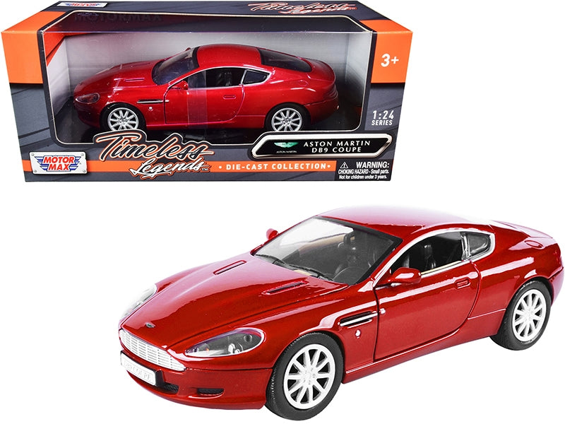 Aston Martin DB9 Coupe Red "Timeless Legends" 1/24 Diecast Model Car by Motormax Motormax