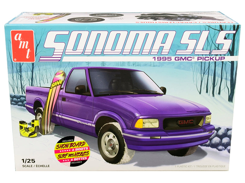 Skill 2 Model Kit 1995 GMC Sonoma SLS Pickup Truck with Snowboard and Boots 1/25 Scale Model by AMT AMT