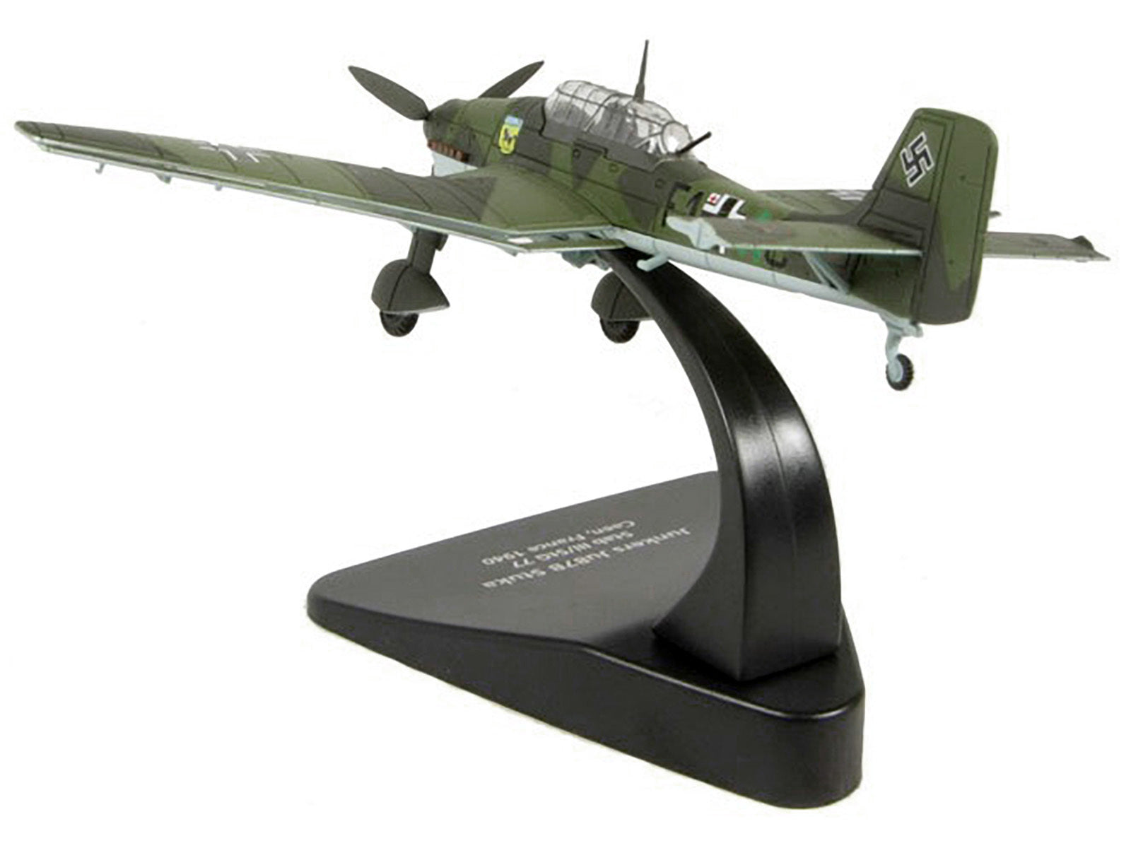 Junkers Ju 87B "Stuka Stab" Dive Bomber Plane III/StG 77 Caen France (1940) "Oxford Aviation" Series 1/72 Diecast Model Airplane by Oxford Diecast Oxford Diecast