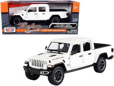 2021 Jeep Gladiator Rubicon (Closed Top) Pickup Truck White 1/24-1/27 Diecast Model Car by Motormax Motormax