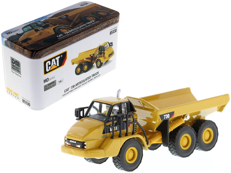 CAT Caterpillar 730 Articulated Dump Truck with Operator "High Line" Series 1/87 (HO) Scale Diecast Model by Diecast Masters Diecast Masters