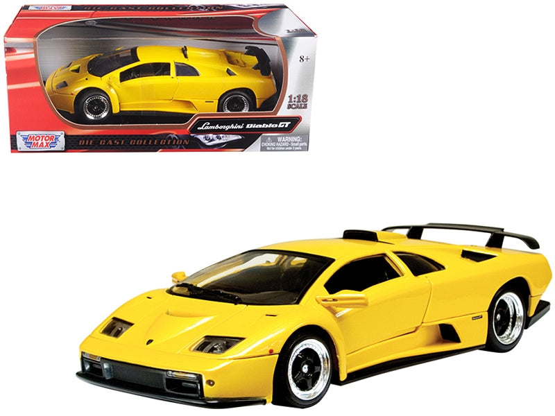 Lamborghini Diablo GT Yellow 1/18 Diecast Model Car by Motormax Motormax